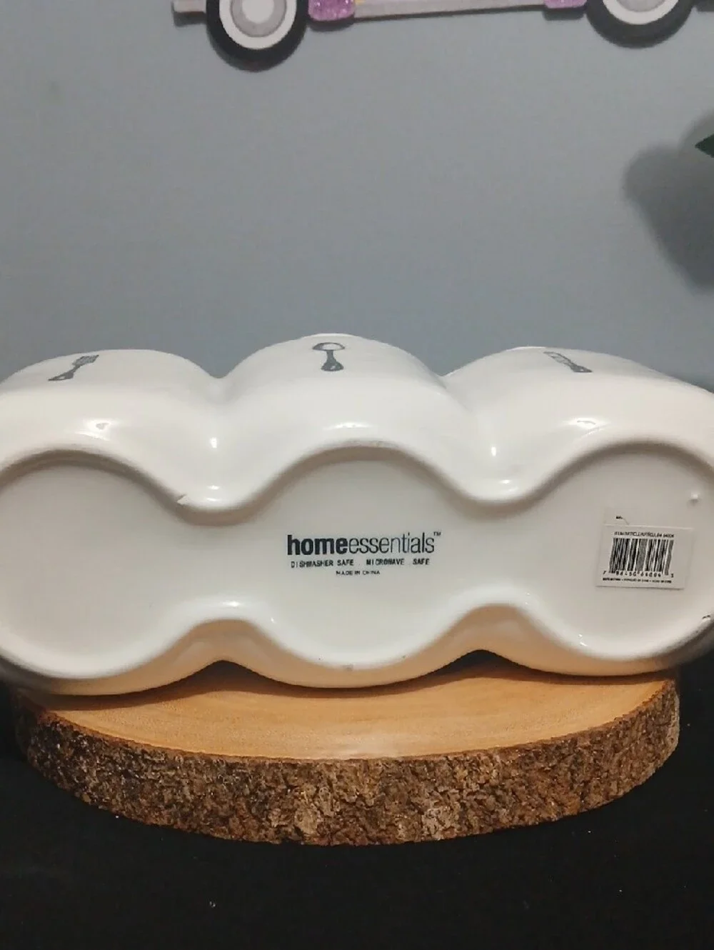 Ceramic Utensil Holder in White with Cutlery Design NWT